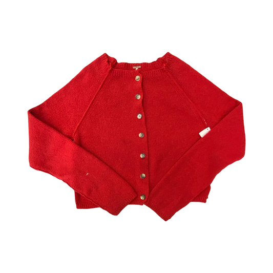 Sweater Cardigan By Free People In Red, Size:Xs