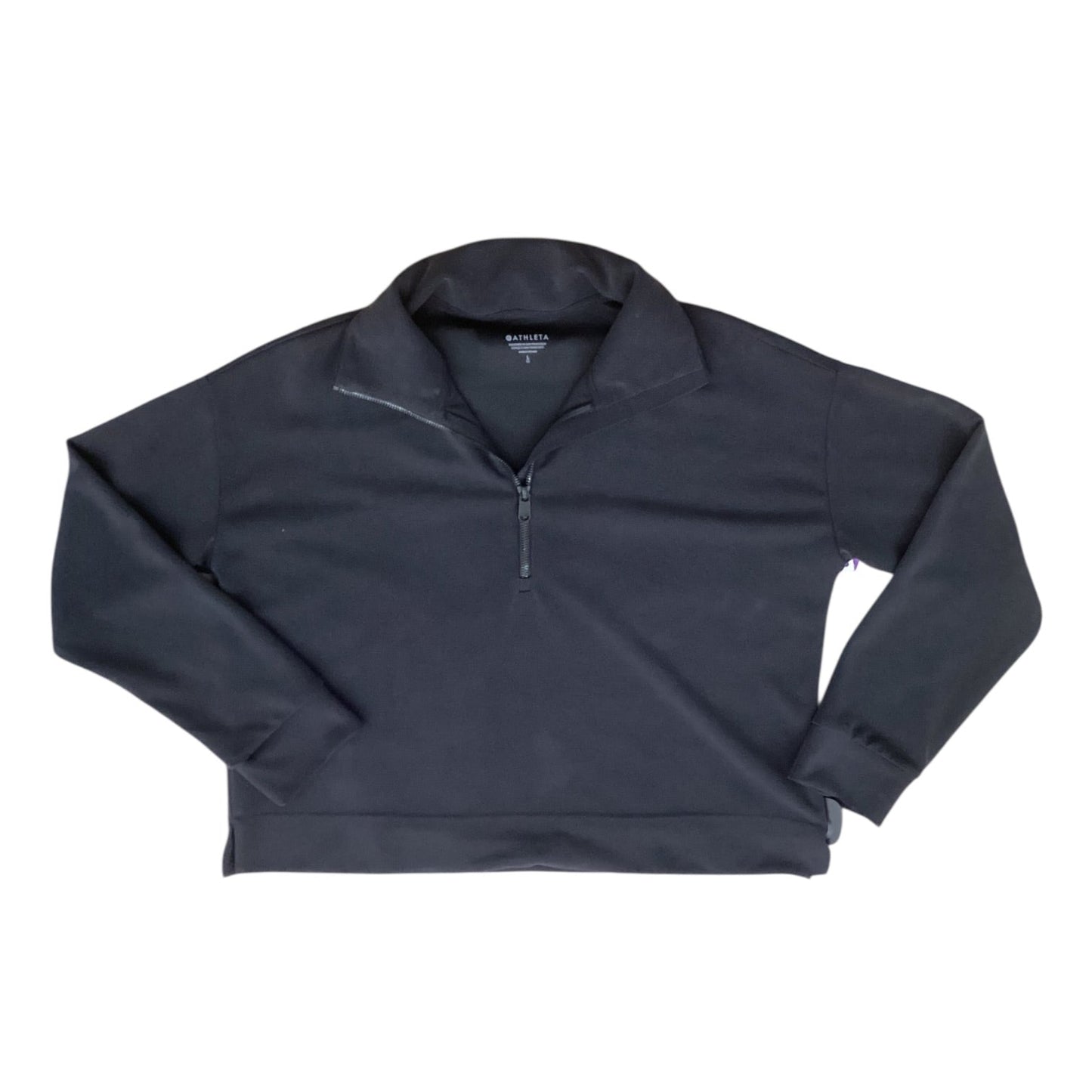 Athletic Top Ls Collar By Athleta In Black, Size:L