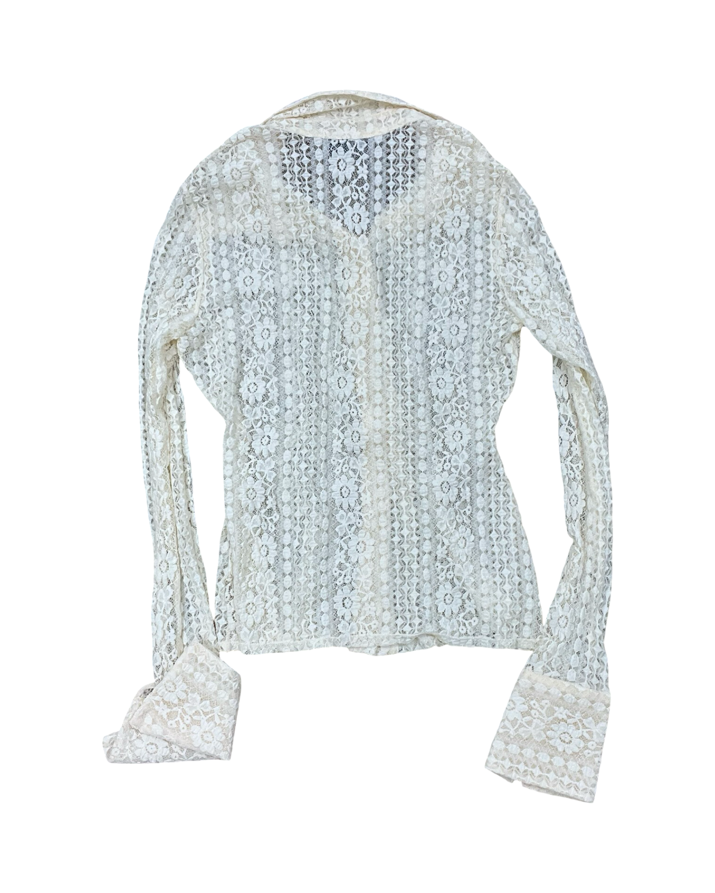 Blouse Ls By Clothes Mentor In Cream, Size:Xl