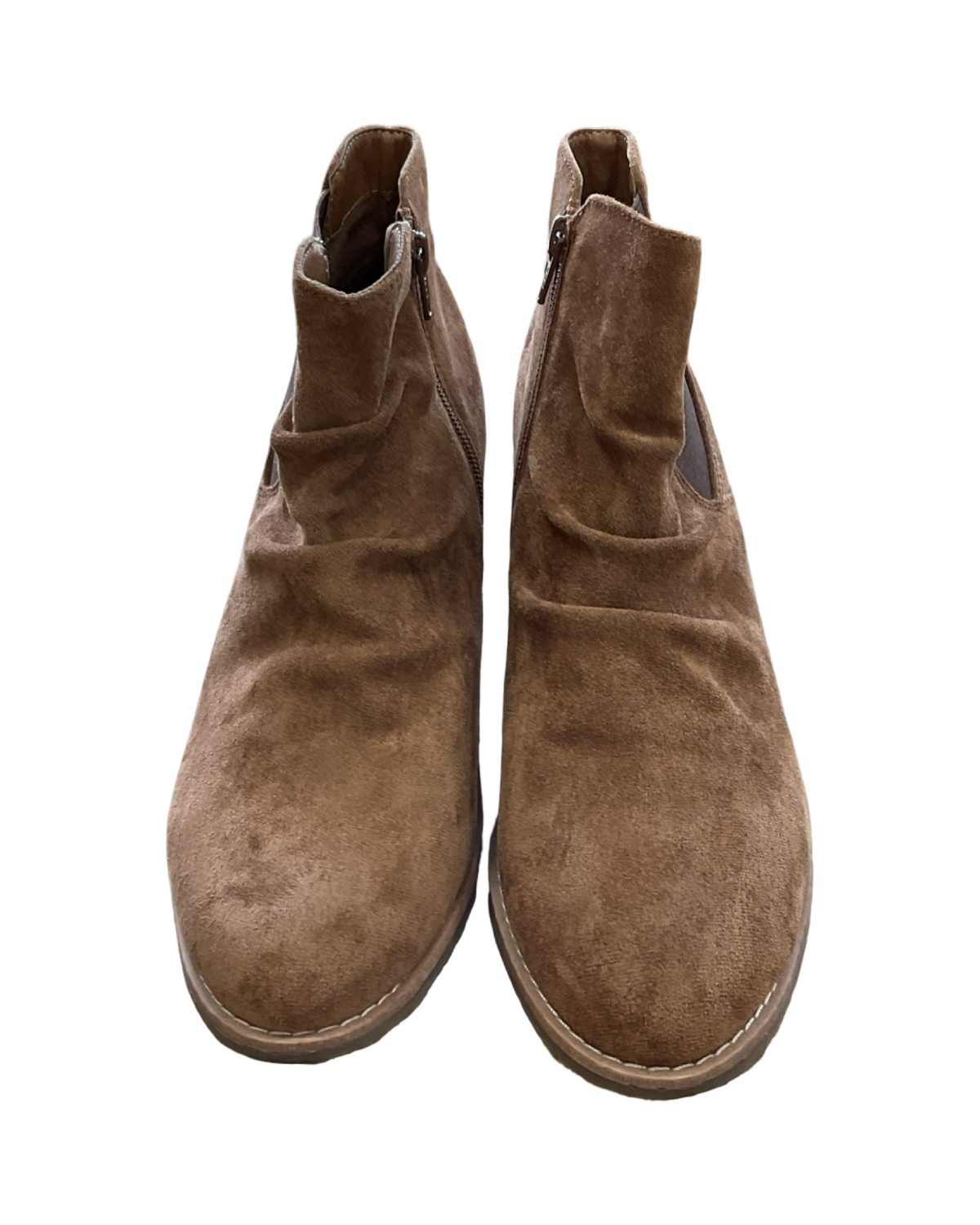 Boots Ankle Heels By Sofft In Tan, Size:11