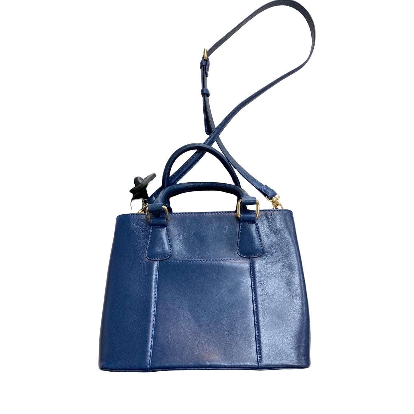 Handbag Leather By Osprey In Navy, Size:Small