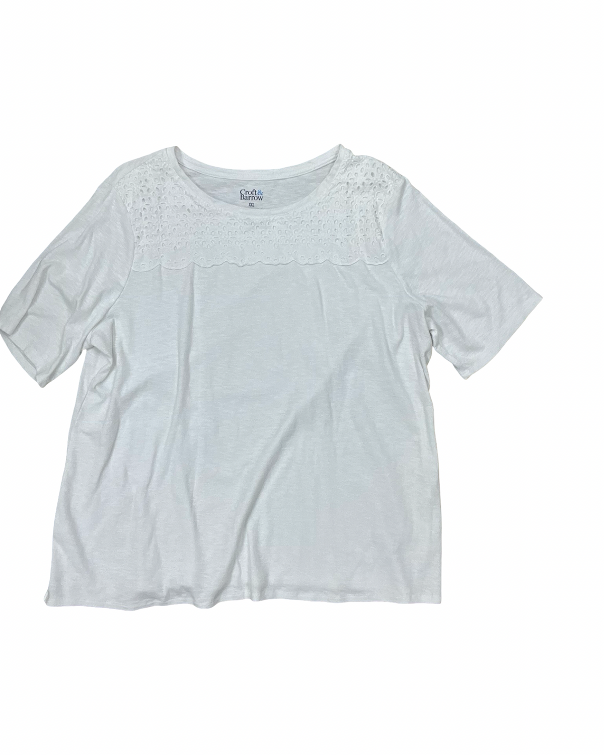 Top Ss By Croft And Barrow In White, Size:1X