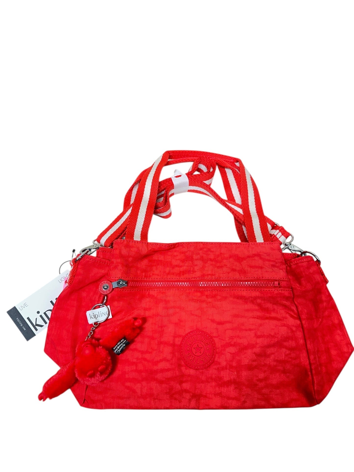 Handbag By Kipling In Red & White, Size:Medium