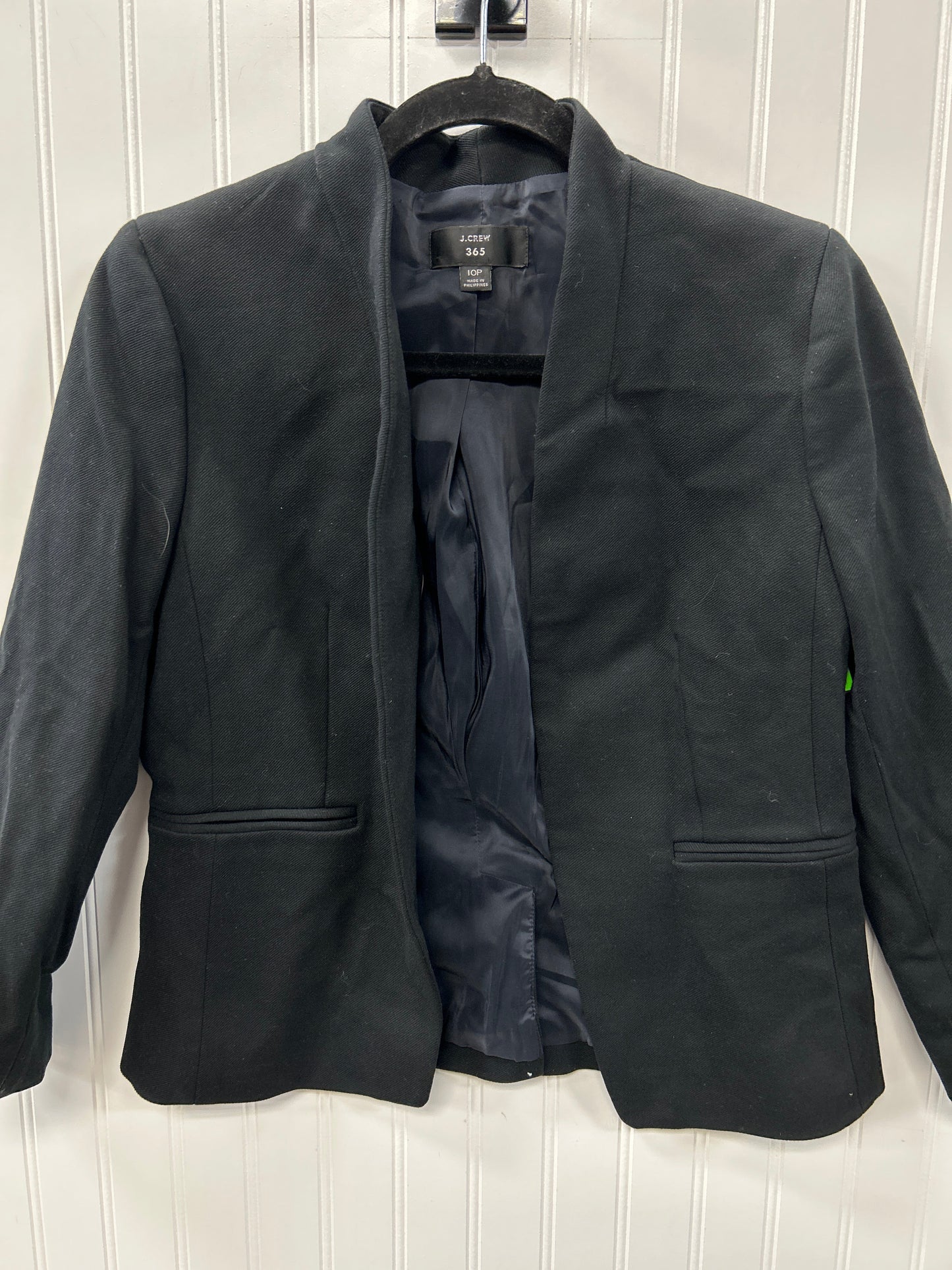 Blazer By J. Crew In Black & Blue, Size:10