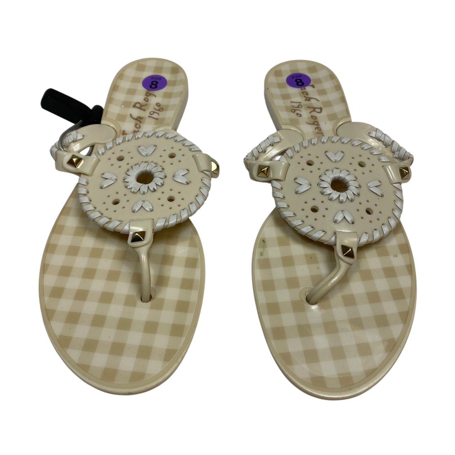 Sandals Designer By Jack Rogers In Cream, Size:8