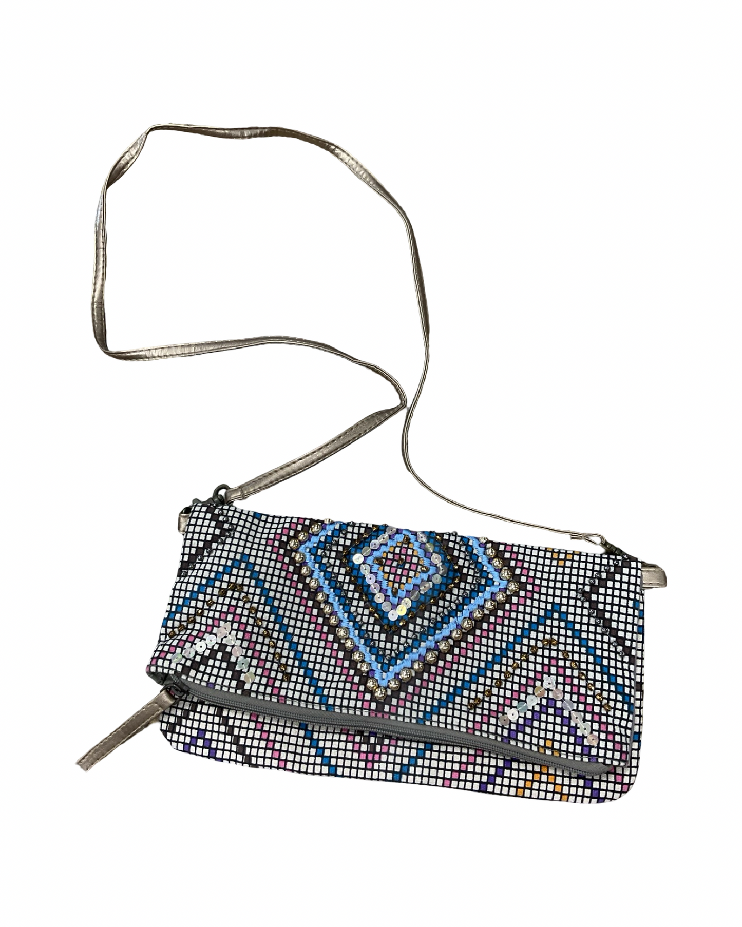 Crossbody By Clothes Mentor In Blue & Brown, Size:Small