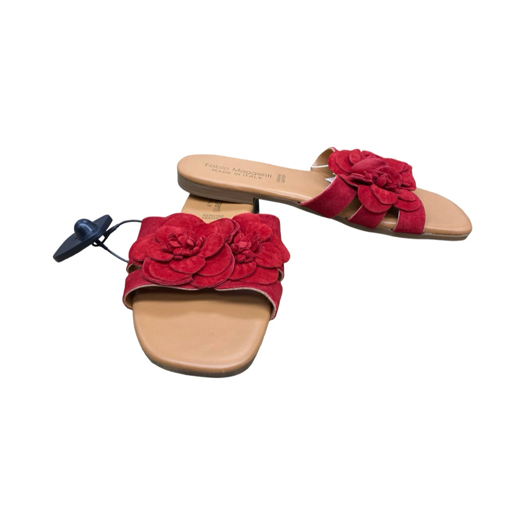 Sandals Flats By Clothes Mentor In Red, Size:8