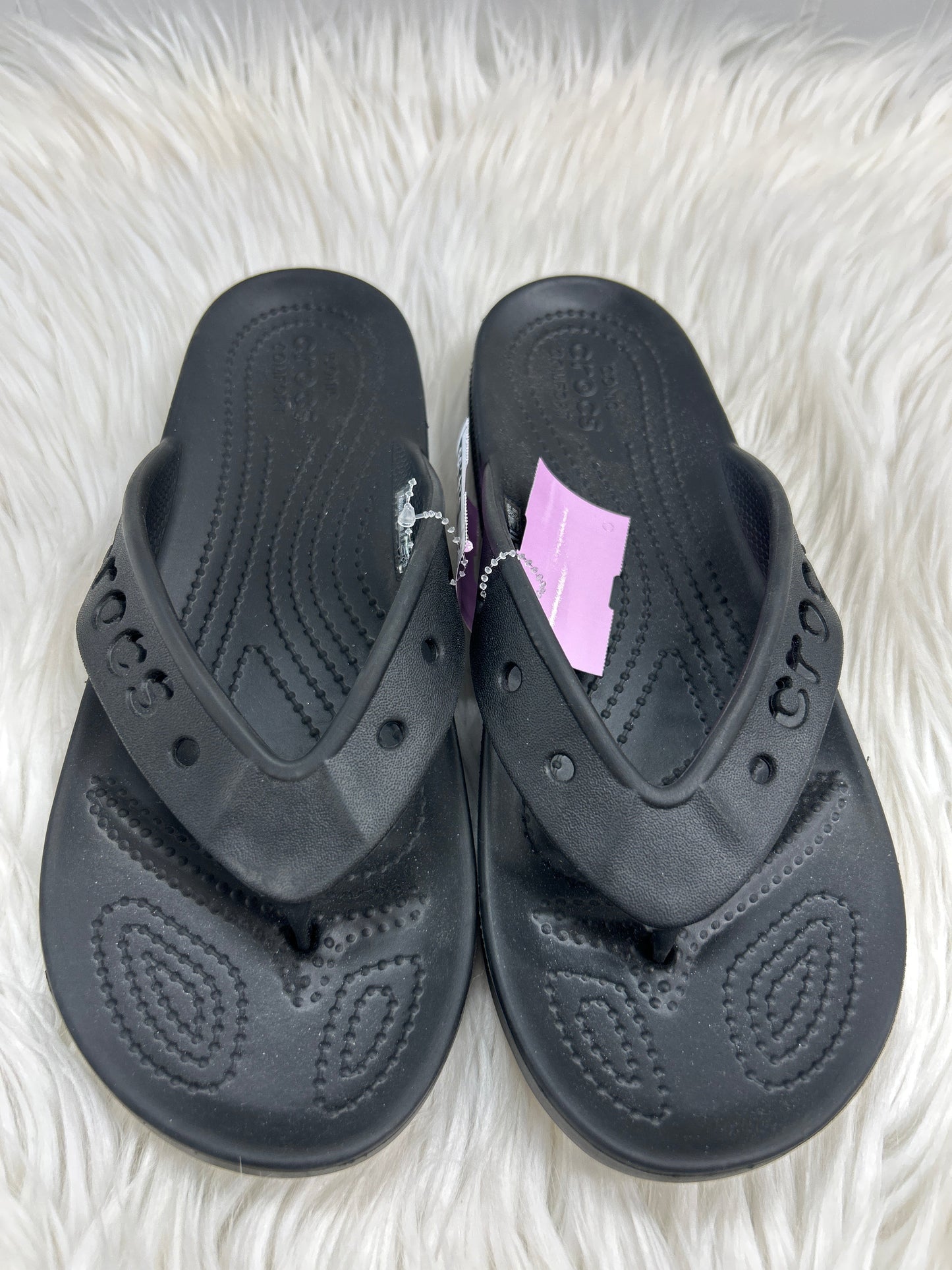 Sandals Flip Flops By Crocs In Black, Size:8