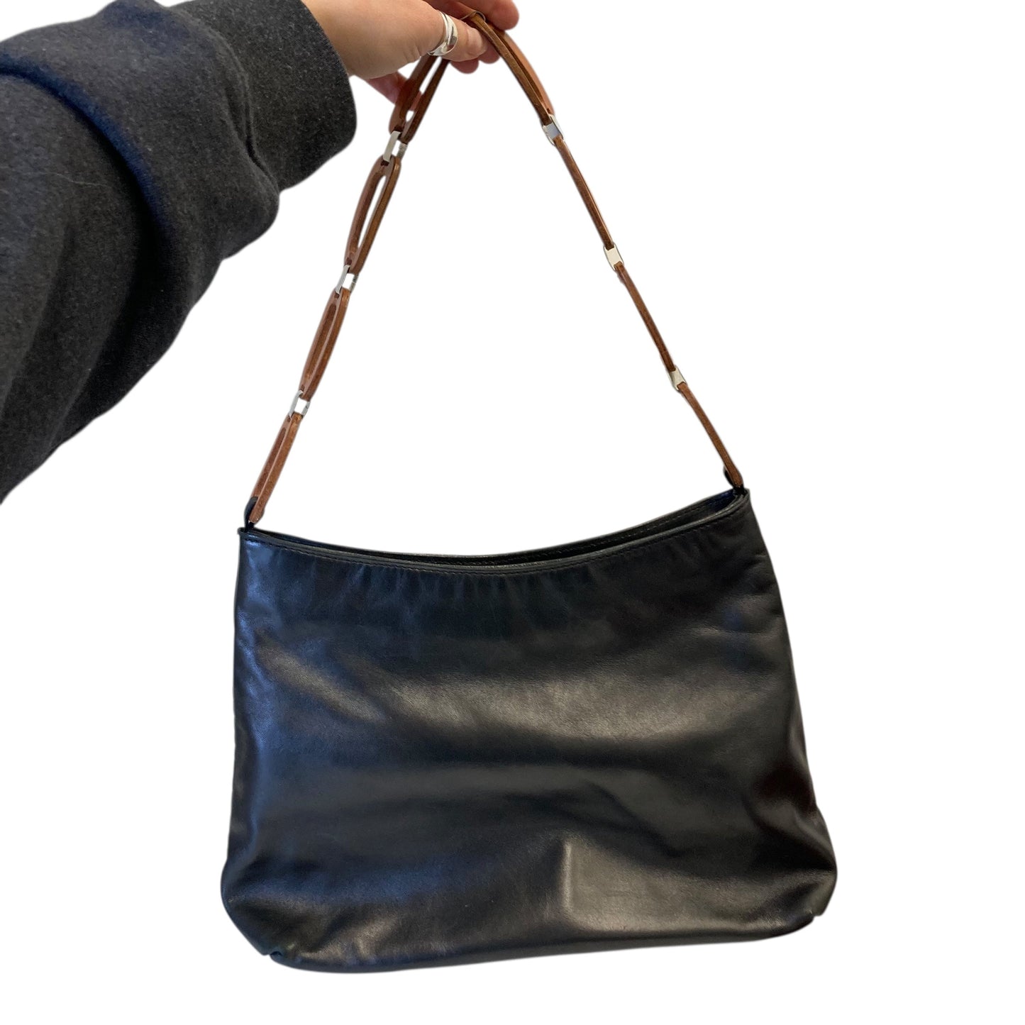 Handbag Leather By Desmo In Black, Size:Small