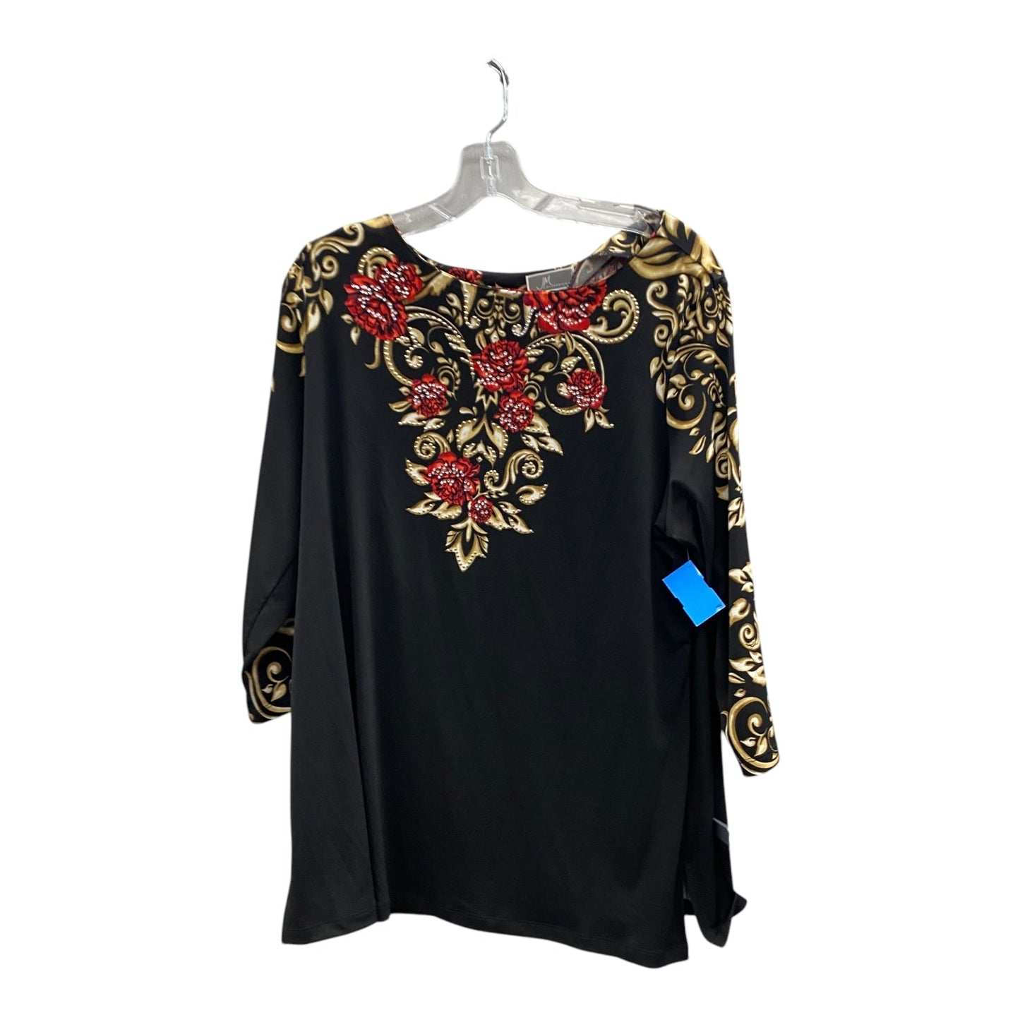 Top Ls By Jm Collections In Black, Size:Xl