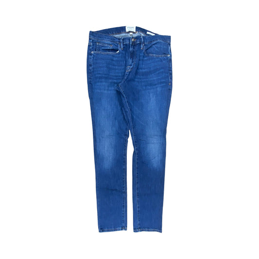 Jeans Skinny By Frame In Blue Denim, Size:16