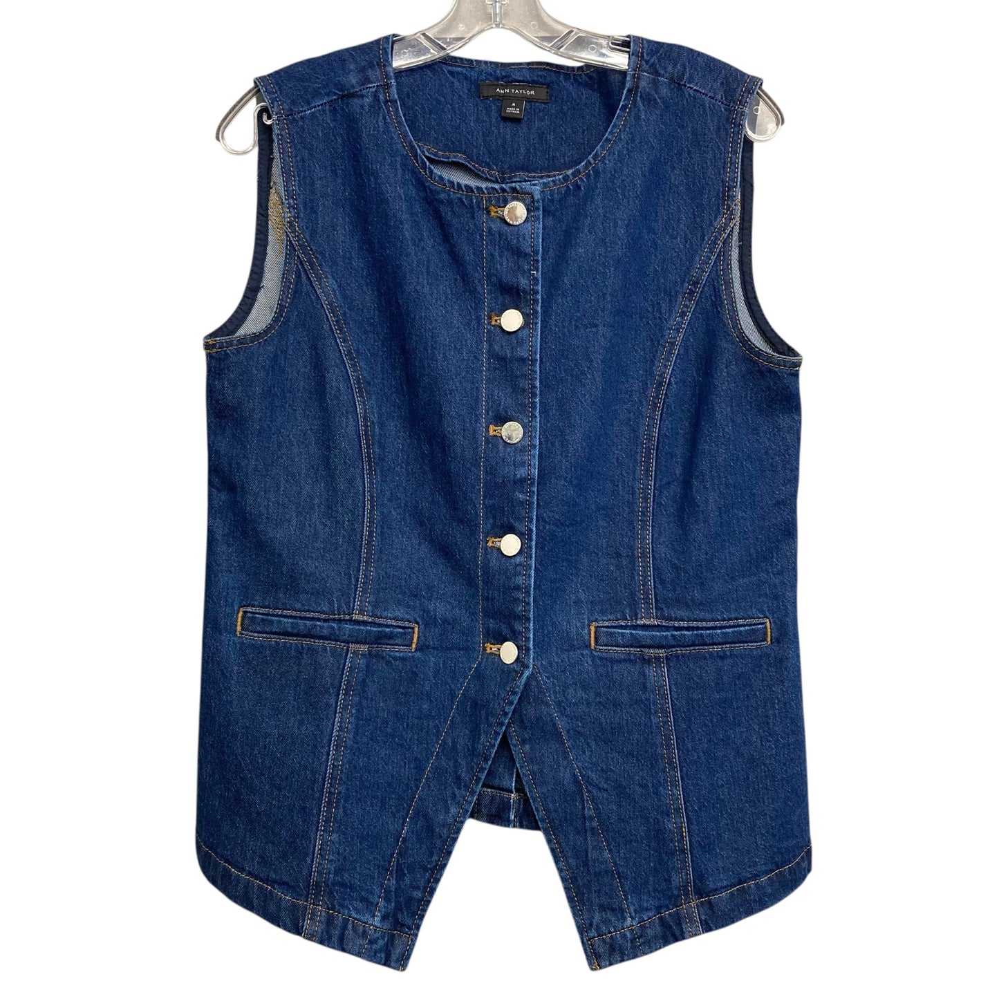 Vest Other By Ann Taylor In Blue Denim, Size:M