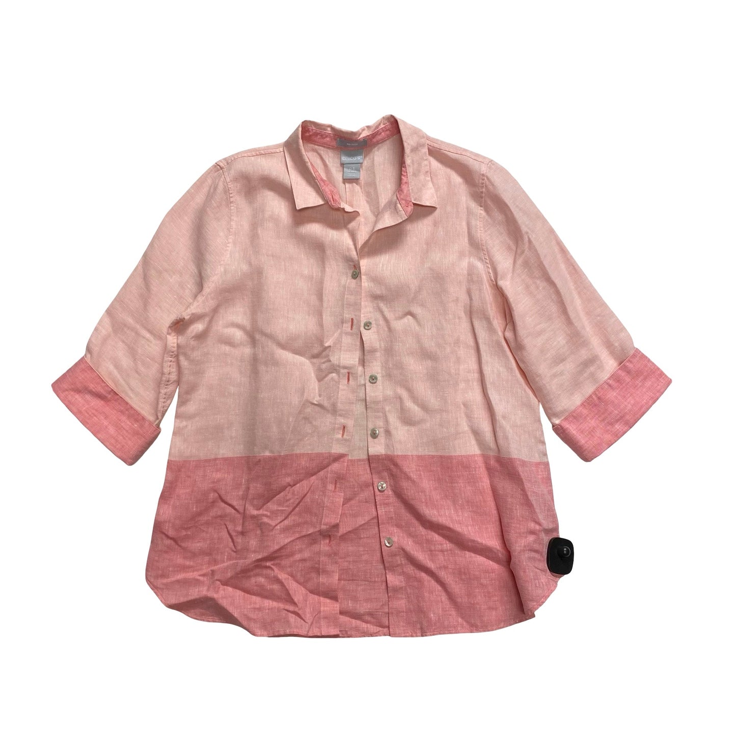 Top 3/4 Sleeve By Chicos In Pink, Size:6