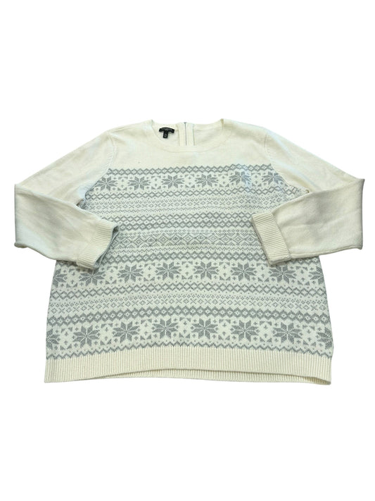 Sweater By Talbots In Grey & White, Size:Xl