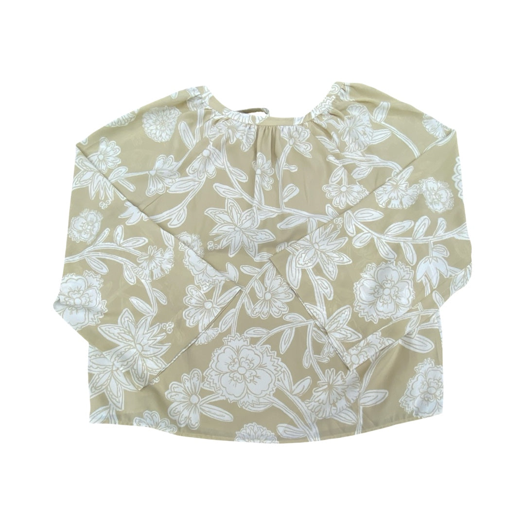 Top Ls By Loft In Cream & Tan, Size:L