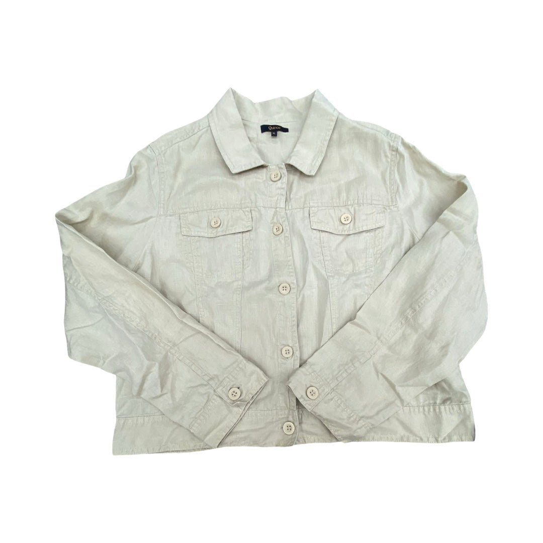 Jacket Shirt By Quince In Tan, Size:Xl