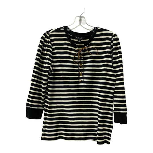 Top Ls By Ralph Lauren Black Label In Black & White, Size:L