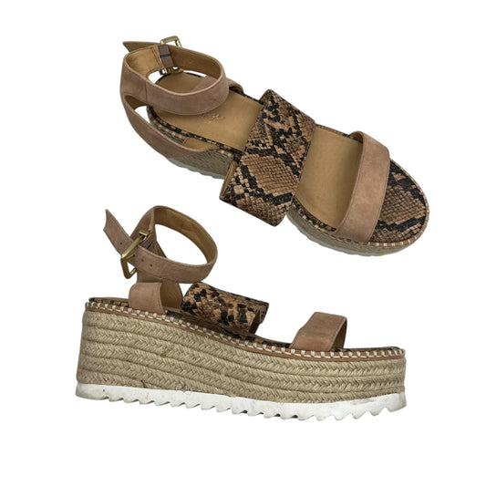Sandals Heels Wedge By Crown Vintage In Tan, Size:8