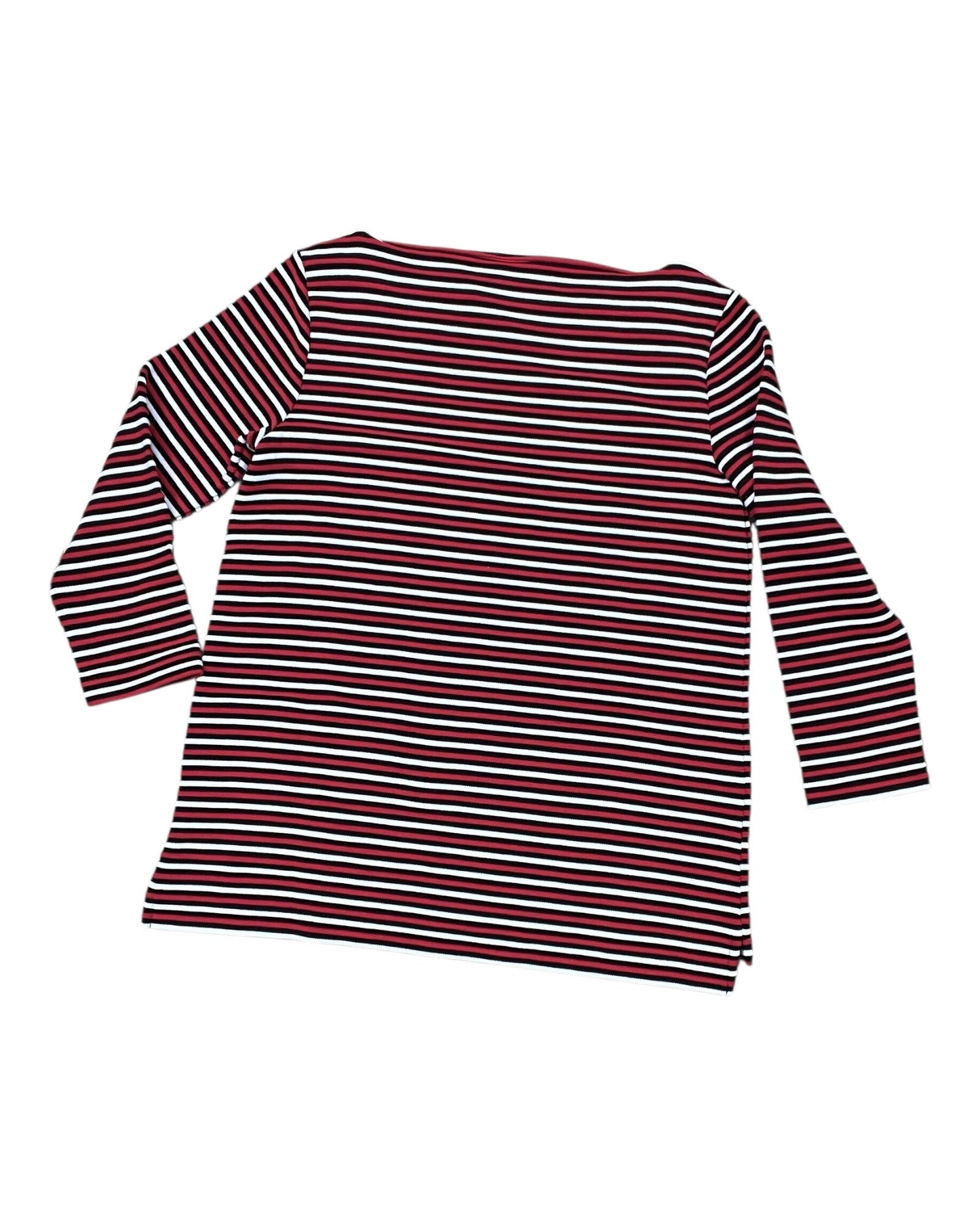 Top 3/4 Sleeve By J. Jill In Red & White, Size:Xs