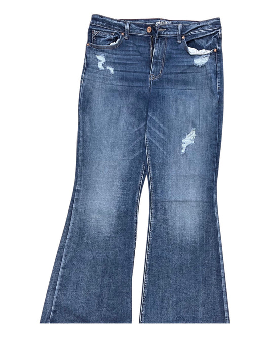 Jeans Flared By Edgely In Blue Denim, Size:16