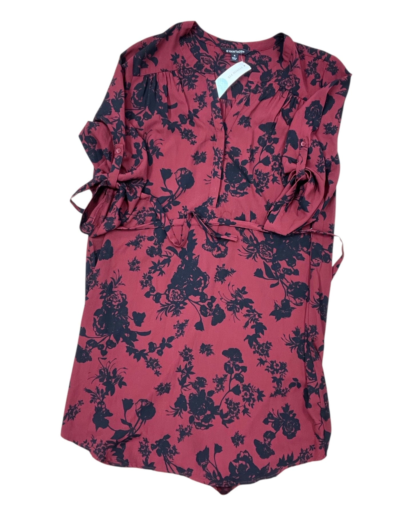 Dress Casual Midi By 41 Hawthorn In Black & Red, Size:Xl