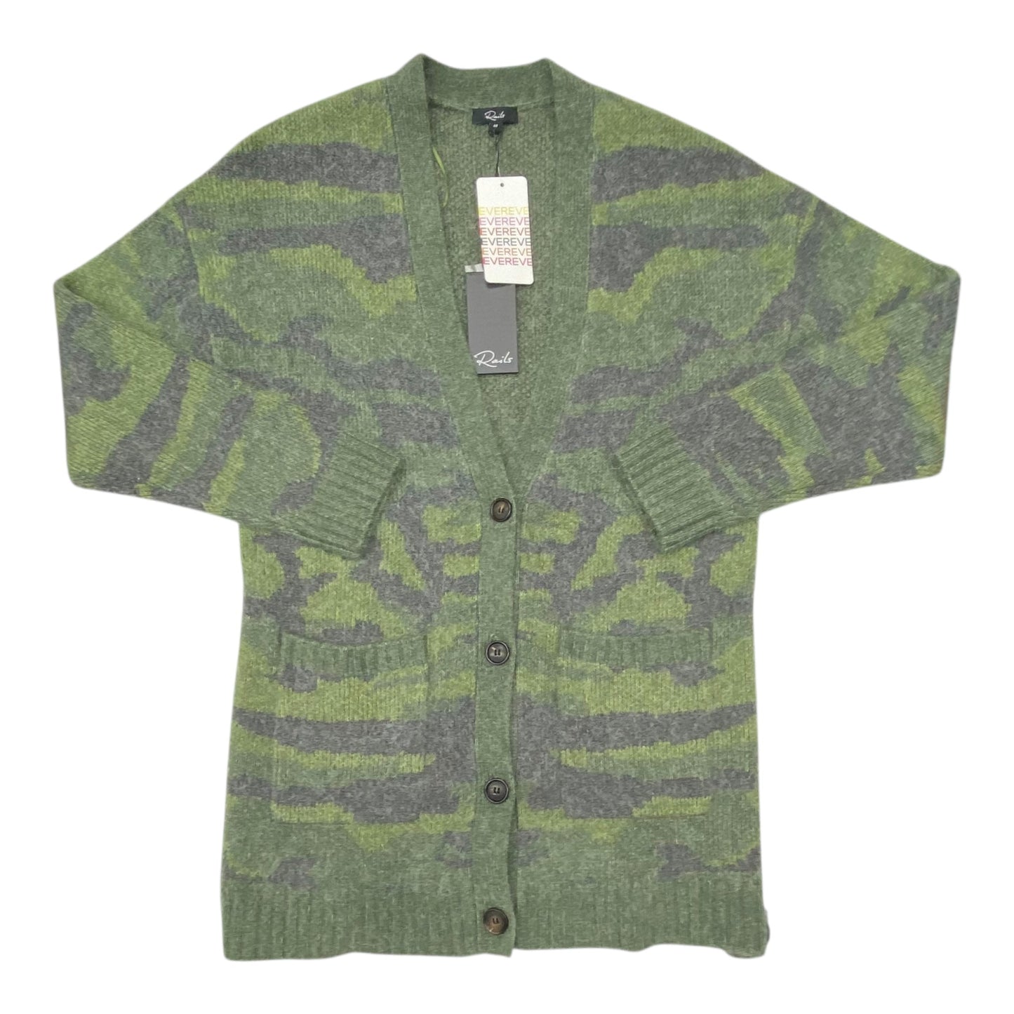 Sweater Cardigan By Rails In Green, Size:M