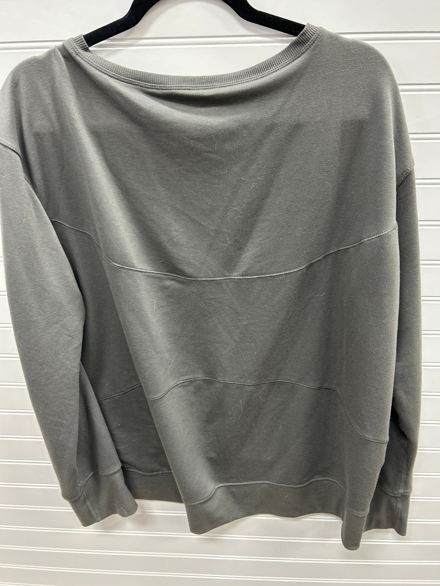 Athletic Top Ls Crewneck By Apana In Grey, Size:Xl