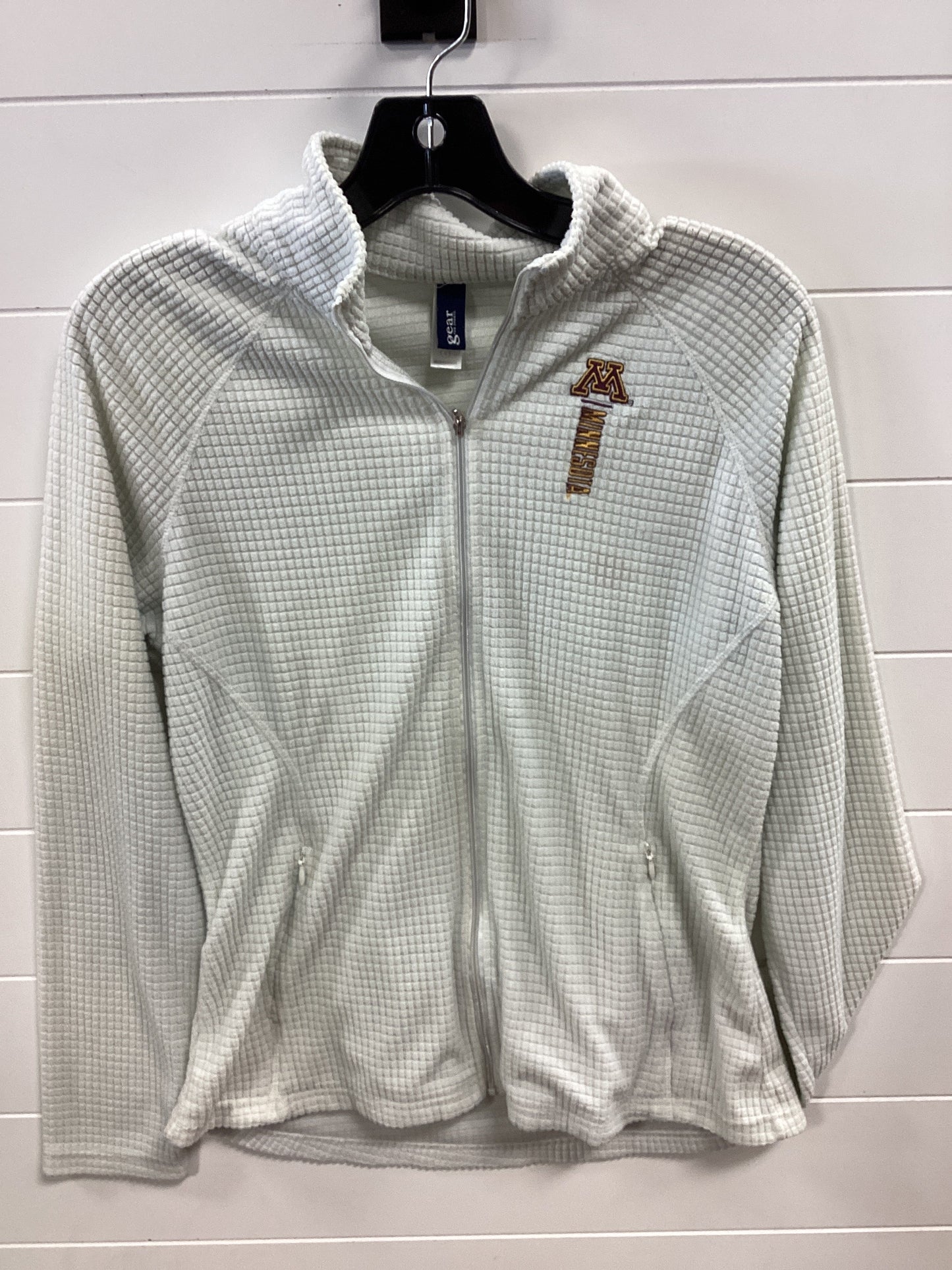 Athletic Jacket By Clothes Mentor In White, Size:S