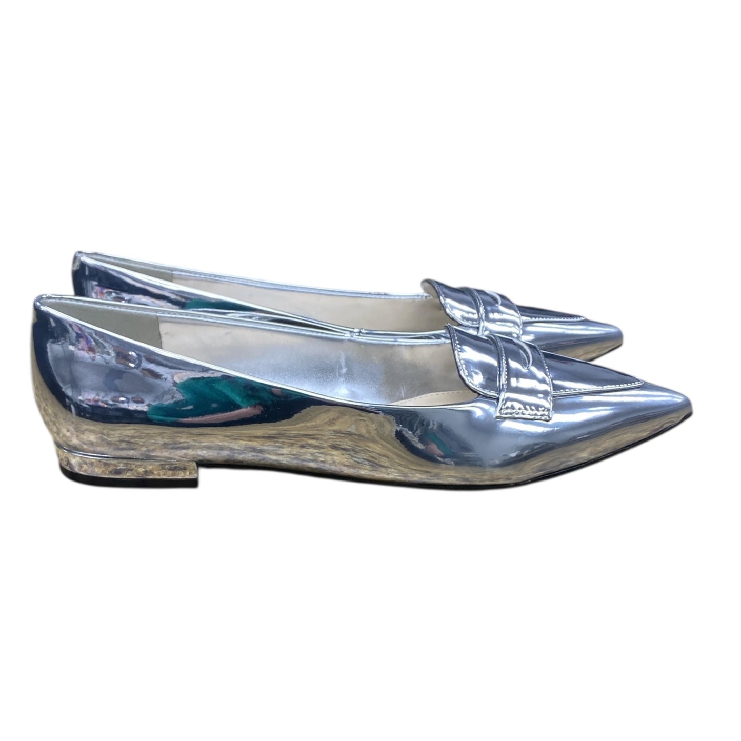 Shoes Flats By Nine West In Silver, Size:8.5