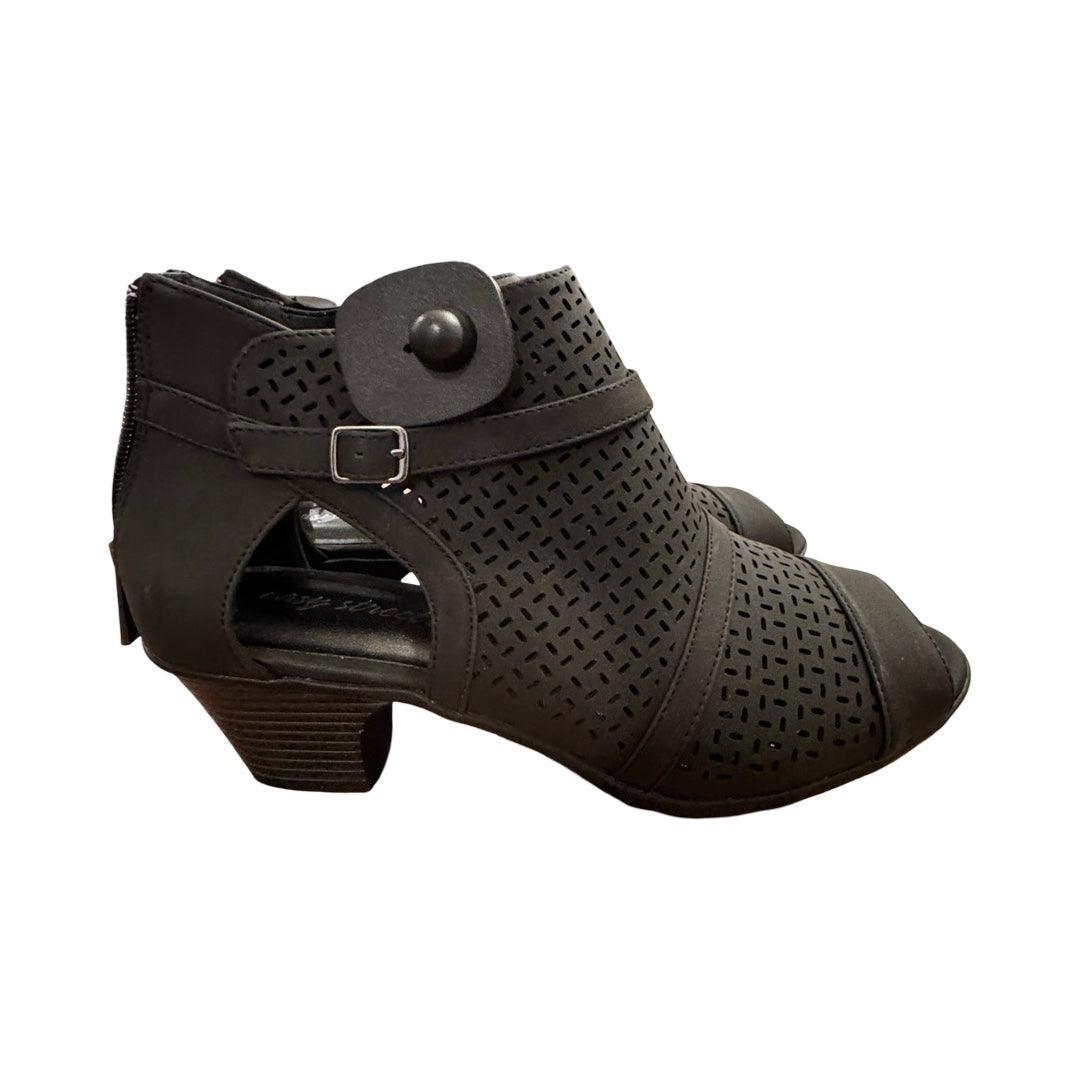 Sandals Heels Block By Easy Street In Black, Size:10