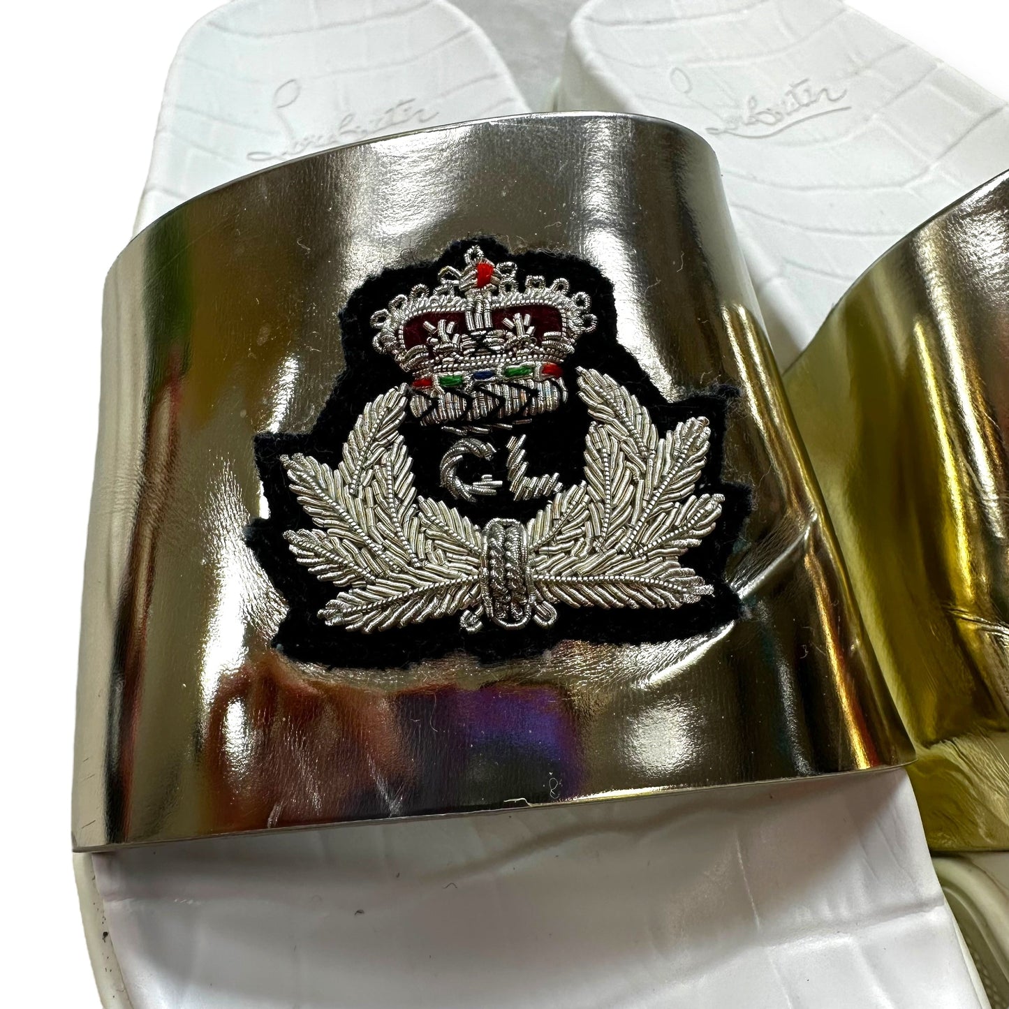 Sandals Luxury Designer By Christian Louboutin In White, Size: 39.5