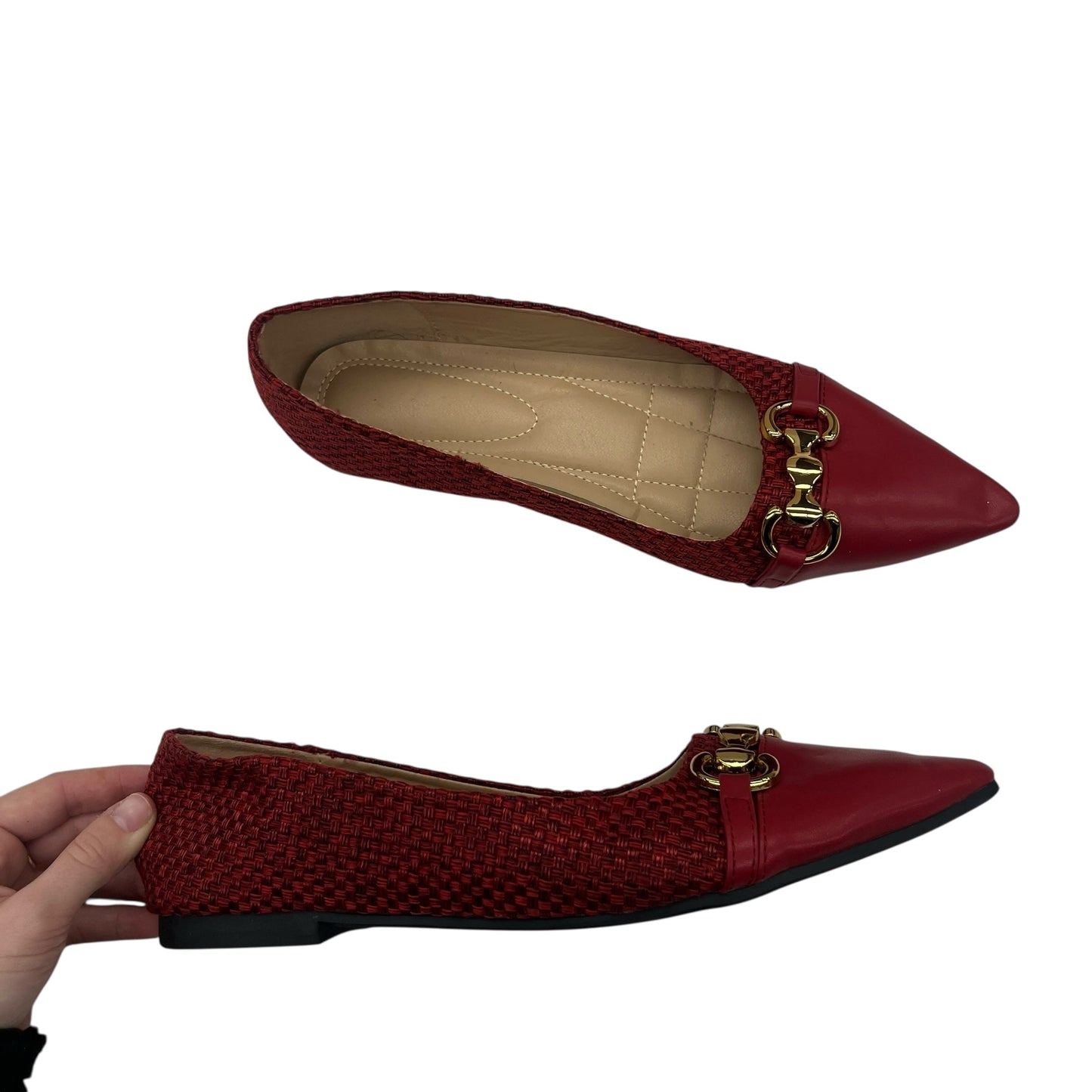 Shoes Flats By Cme In Red, Size:12.5