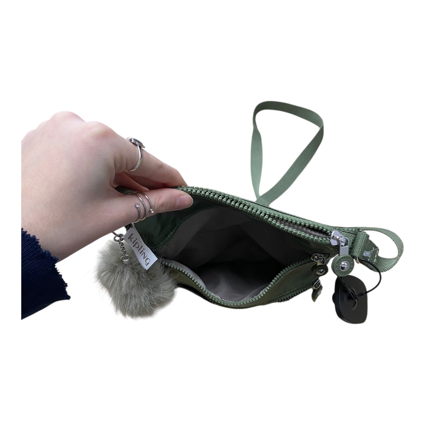 Handbag By Kipling In Green, Size:Small