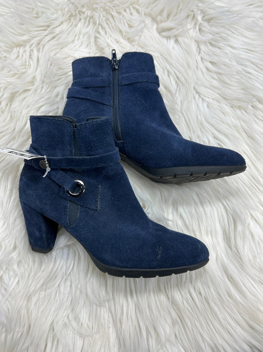 Boots Ankle Heels By Anne Klein In Blue, Size:6