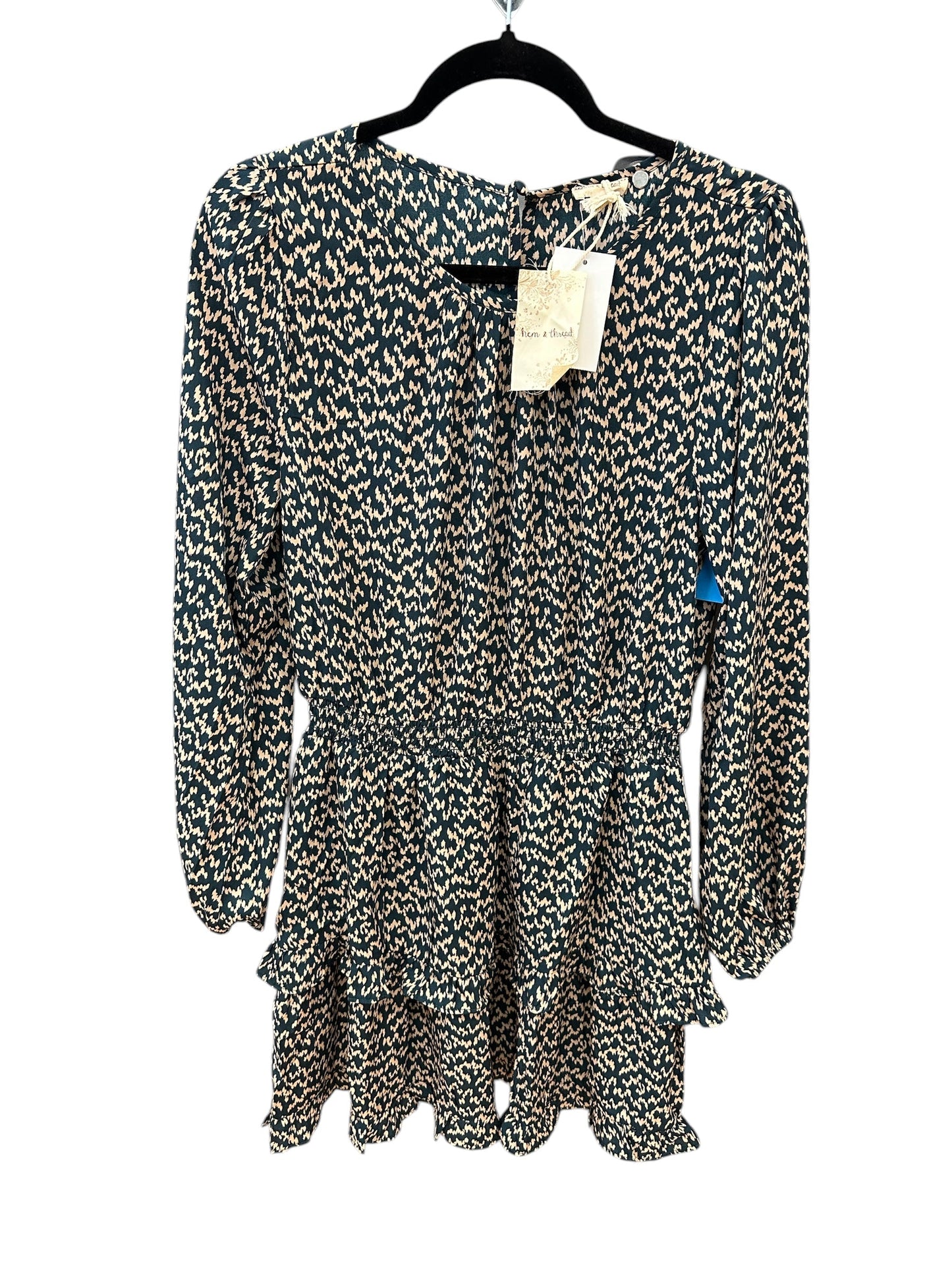 Dress Casual Short By Hem & Thread In Green & Tan, Size:L