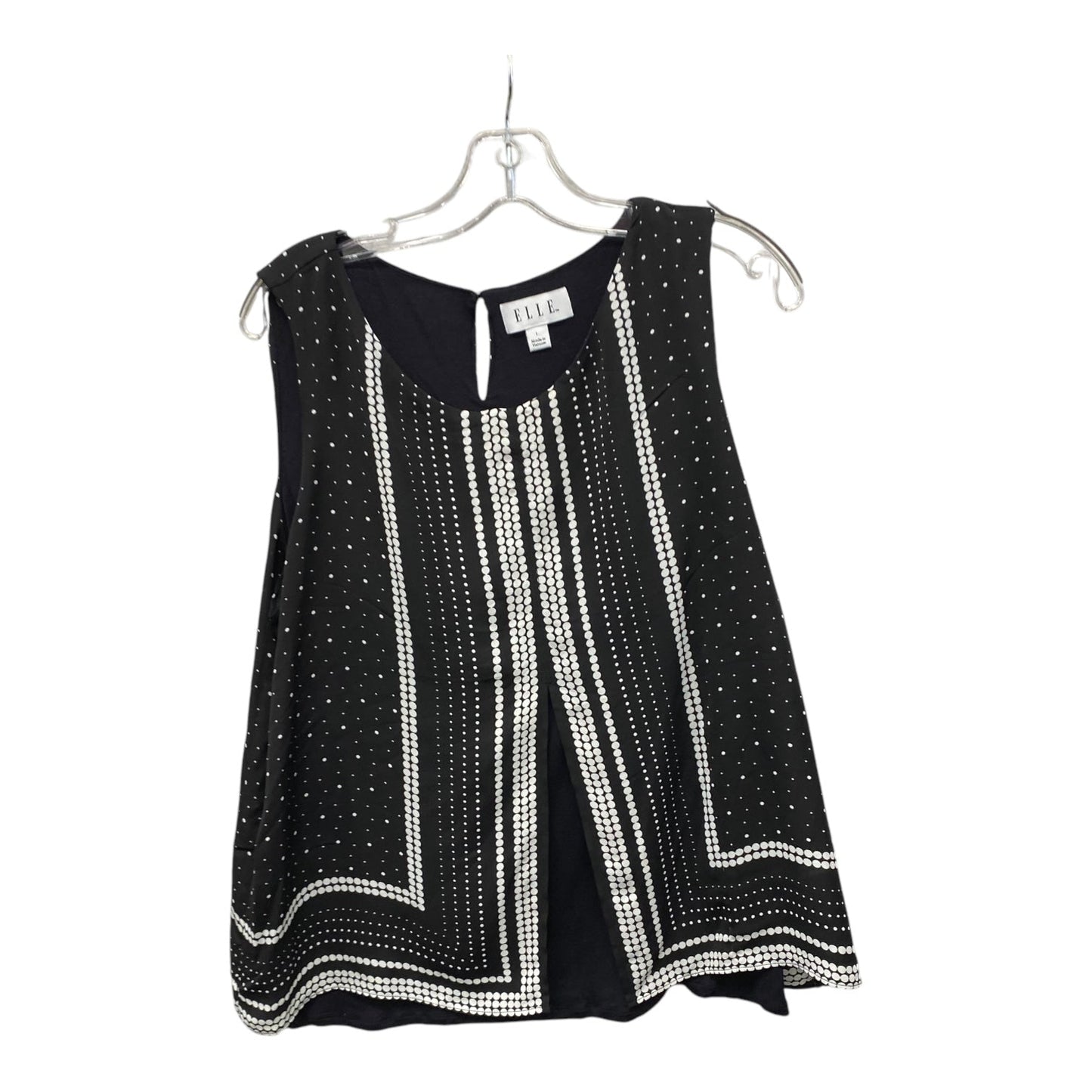 Top Sleeveless By Elle In Black & White, Size:L