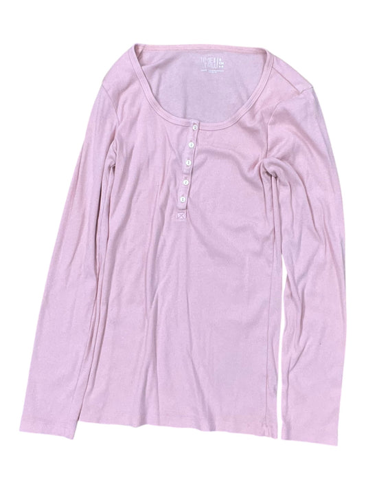 Top Ls Basic By Time And Tru In Pink, Size:S