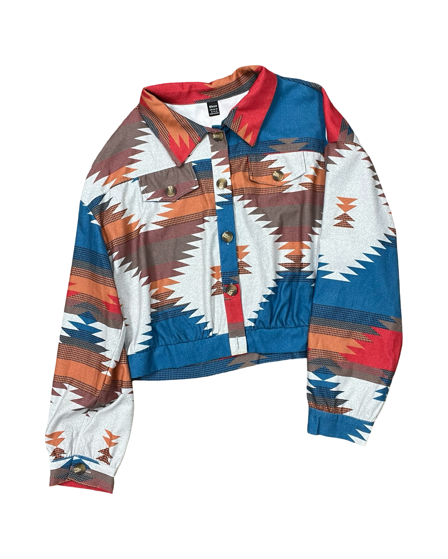 Blouse Ls By Clothes Mentor In Blue & Brown, Size:Xl