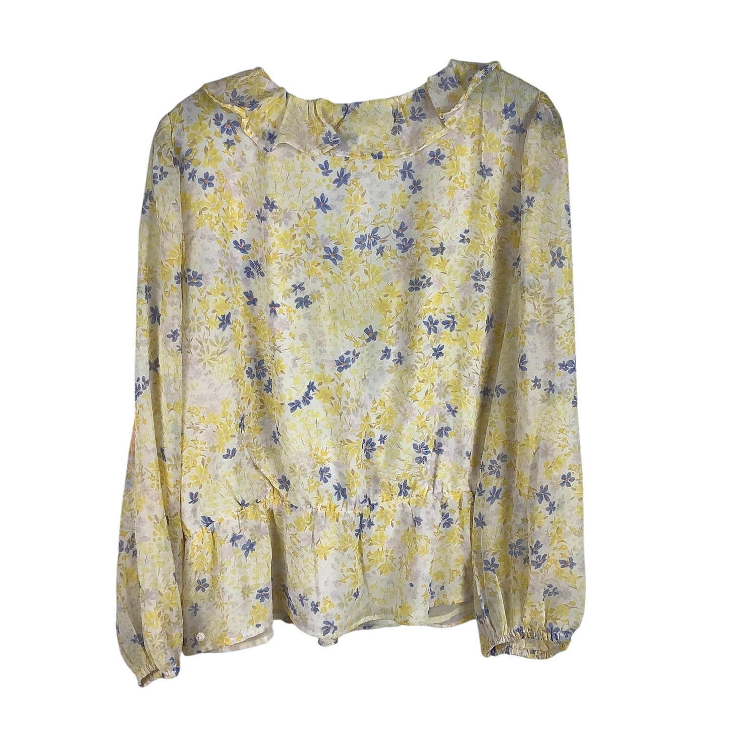 Top Long Sleeve By Ann Taylor In Yellow, Size: Xxl