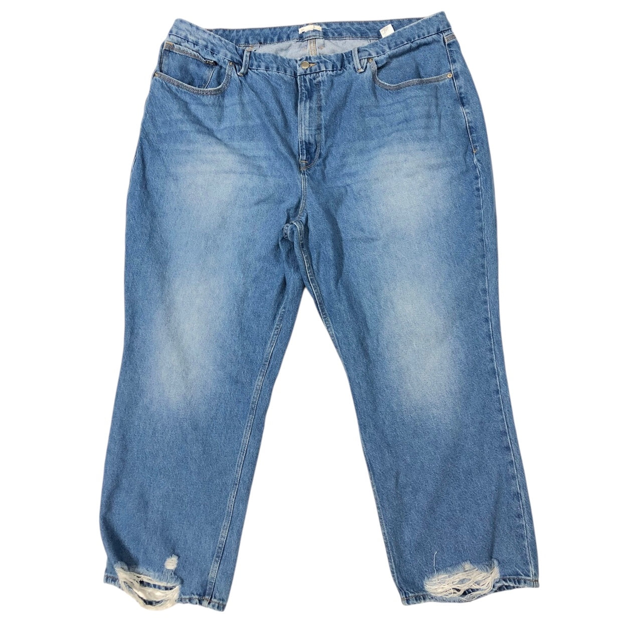 Jeans Straight By Good American In Blue Denim, Size:22