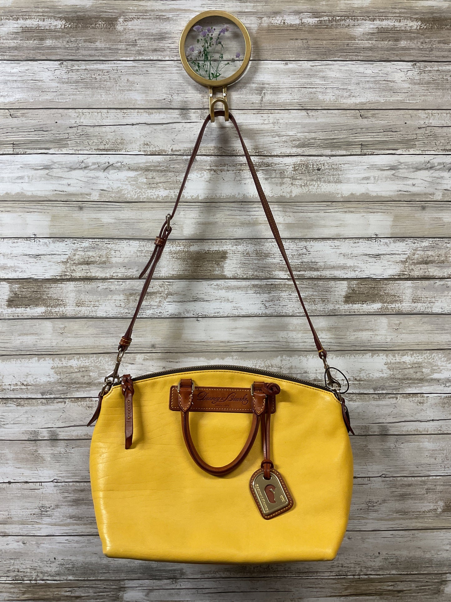 Handbag Designer By Dooney And Bourke In Yellow, Size:Medium
