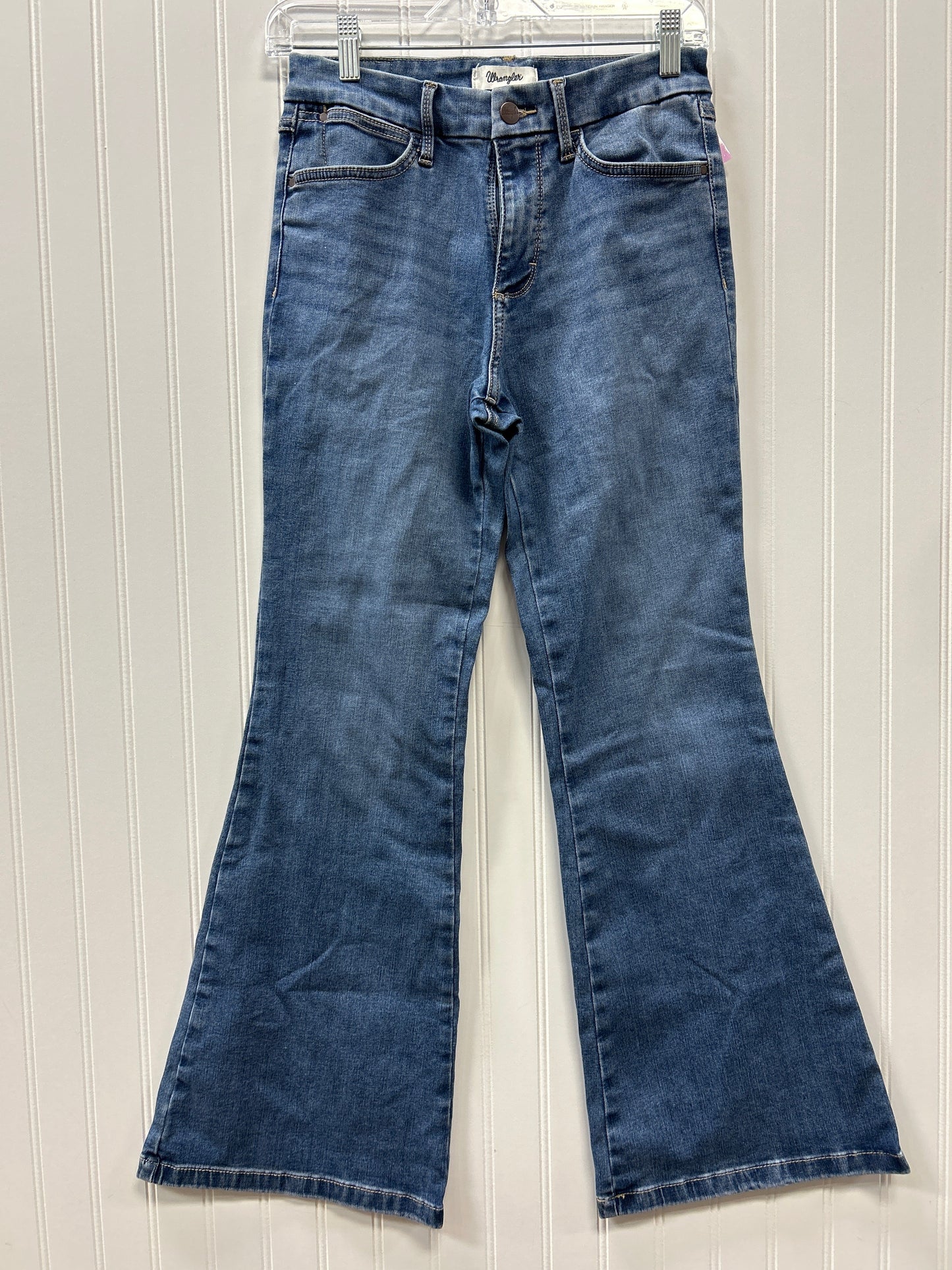 Jeans Flared By Wrangler In Blue Denim, Size:6