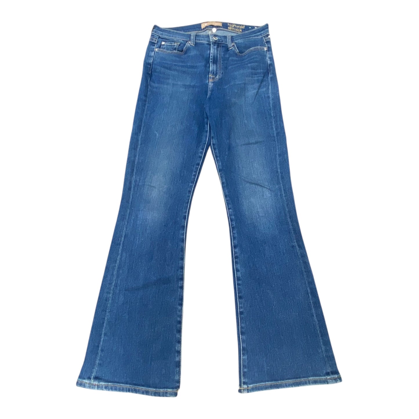 Jeans Boot Cut By 7 For All Mankind In Blue Denim, Size:6