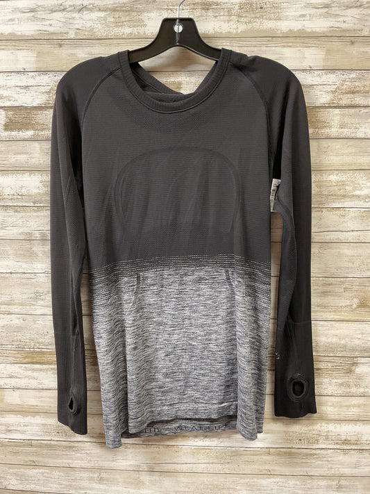 Athletic Top Ls Crewneck By Lululemon In Black & Grey, Size:10