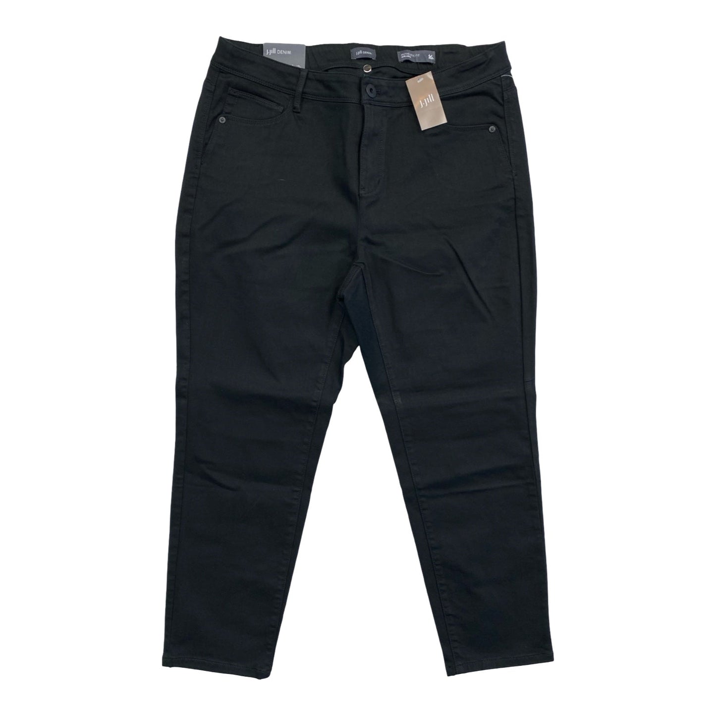 Jeans Straight By J. Jill In Black, Size:16