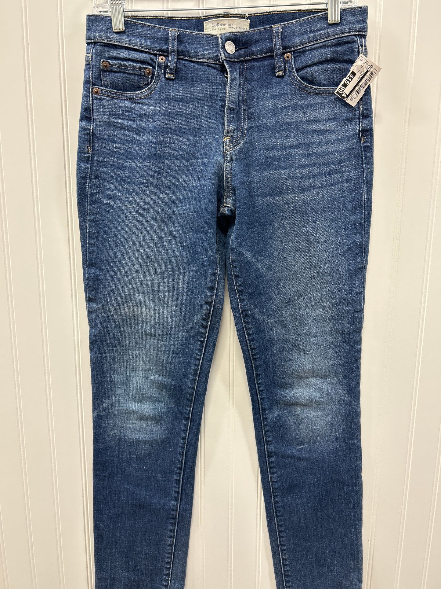 Jeans Straight By Gap In Blue Denim, Size:4