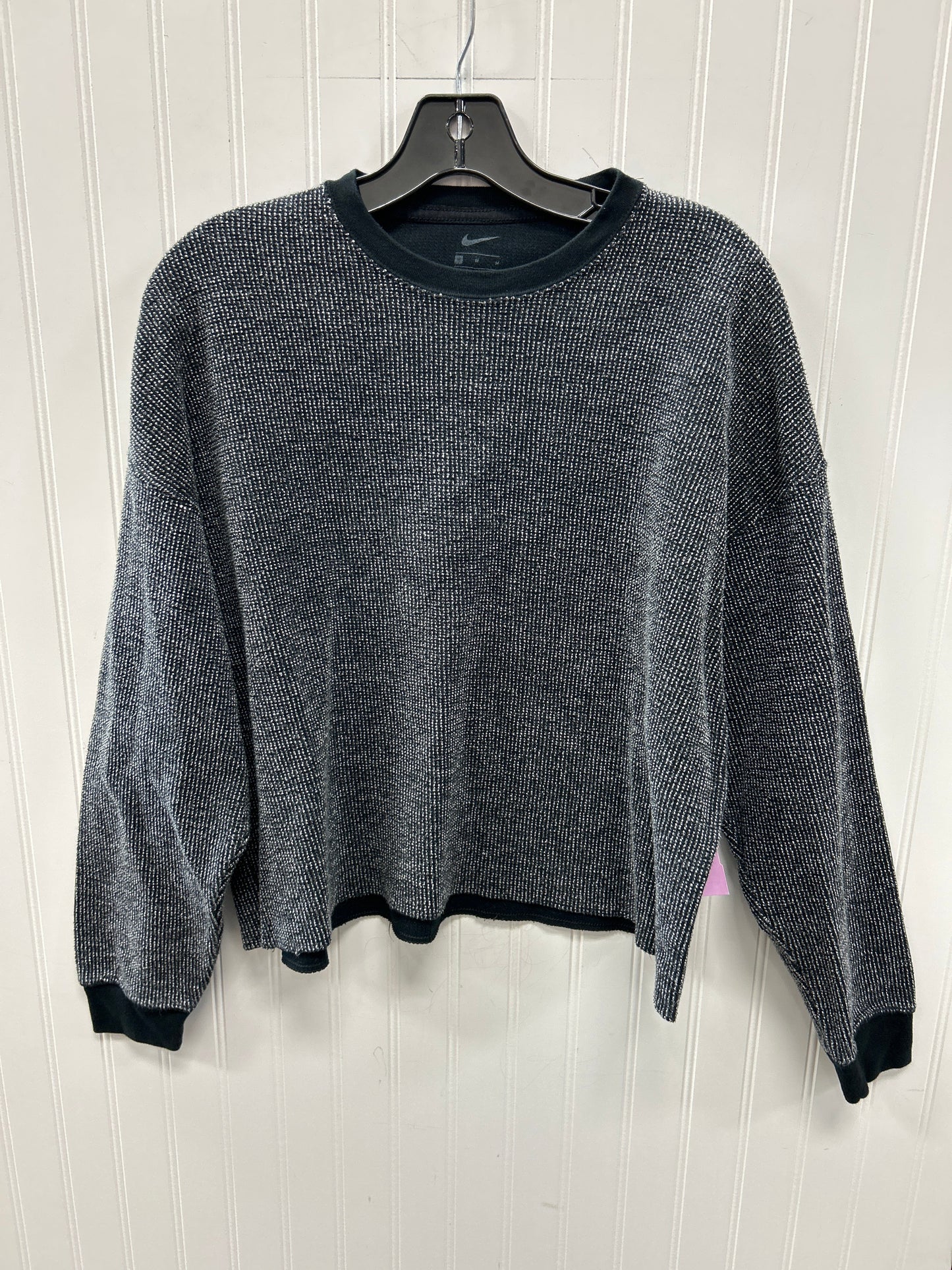 Athletic Top Ls Collar By Nike Apparel In Black, Size:M