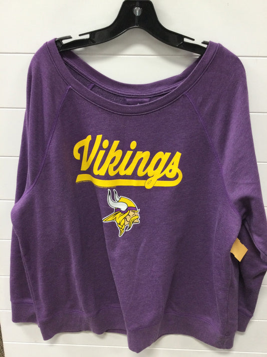 Athletic Top Ls Crewneck By Nfl In Purple, Size:2X