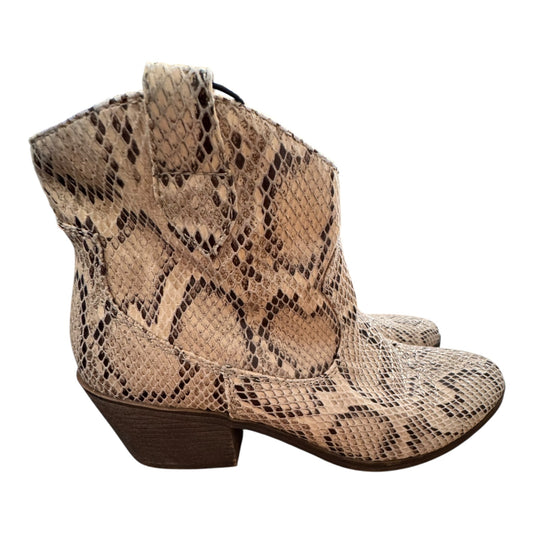 Boots Ankle Heels By Rampage In Snakeskin Print, Size:7.5