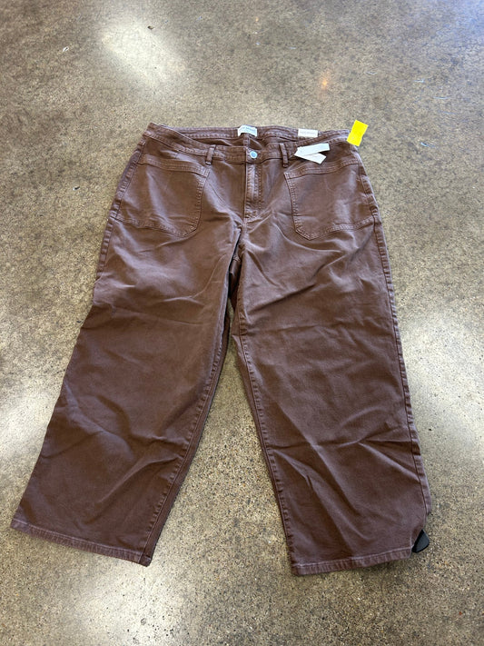 Jeans Wide Leg By Lane Bryant In Brown, Size:24
